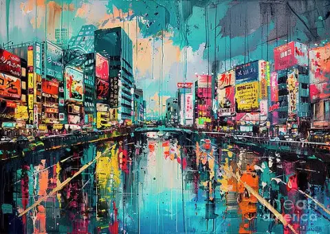 大阪の光の街